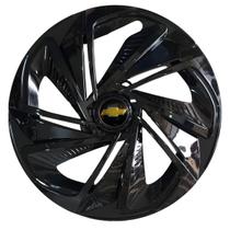 Calota esportiva aro 14 nitro black + emblema de alumínio gm preto