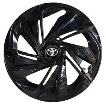 Calota esportiva aro 14 nitro black + emblema de alumínio toyota preto
