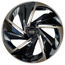 Calota esportiva aro 14 nitro black gold + emblema de alumínio hyundai preto