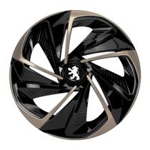 Calota esportiva aro 14 nitro black gold + emblema resinado peugeot