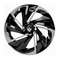Calota esportiva aro 14 nitro black silver + emblema resinado renault