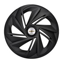 Calota esportiva aro 14 nitro fosc black + emblema de alumínio gm escovado