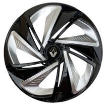 Calota esportiva aro 14 nitro x black silver + emblema resinado renault