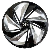 Calota esportiva aro 14 nitro x black silver + emblema resinado toyota