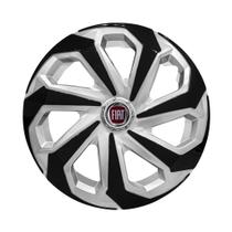 Calota Esportiva Aro 14 Spider Silver/Black Fiat Uno Mobi Palio Strada