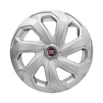 Calota Esportiva Aro 14 Spider Silver emblema Fiat Palio Strada Argo Mobi Fiorino