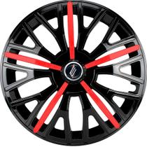 Calota Esportiva Aro 14 Universal Modelo Sport Preto Vermelh Calota Esportiva Aro 14 Universal Modelo Sport Preto Vermelh