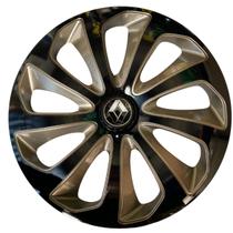 Calota esportiva aro 15 velox black gold + emblema resinado renault