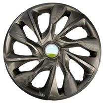 Calota esportiva ds4 13 graphite + emblema fiat vermelho