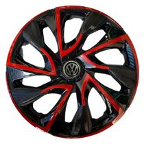 Calota esportiva ds4 13 red cup + emblema alumínio volks 3d
