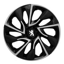 Calota esportiva ds4 14 black silver + emblema peugeot