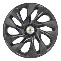 Calota esportiva ds4 14 graphite + emblema alumínio gm escovado