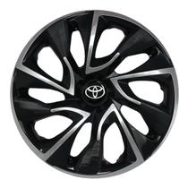 Calota esportiva ds4 15 black chrome + emblema resinado toyota