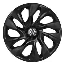 Calota esportiva ds4 15 black + emblema alumínio volks 3d
