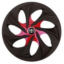 Calota esportiva evolution 14 fosc black red + emblema toyota