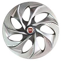 Calota esportiva evolution 14 silver graphite + emblema fiat vermelho Calota esportiva evolution 14 silver graphite + emblema fiat vermelho