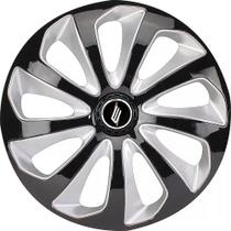 Calota Esportiva Modelo Velox Aro 13 Black Silver Elitte Calota Esportiva Modelo Velox Aro 13 Black Silver Elitte