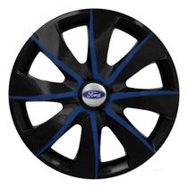 Calota esportiva prime 13 black blue + emblema ford