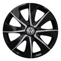Calota esportiva prime 13 black silver + emblema alumínio volks 3d Calota esportiva prime 13 black silver + emblema alumínio volks 3d