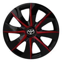 Calota esportiva prime 14 black red + emblema toyota Calota esportiva prime 14 black red + emblema toyota