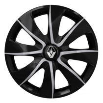 Calota esportiva prime 14 black silver + emblema renault Calota esportiva prime 14 black silver + emblema renault