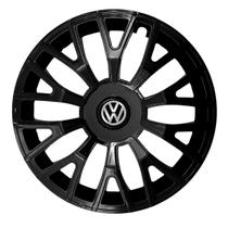 Calota esportiva triton 14 black + emblema resinado vw volkswagen