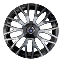 Calota esportiva triton 14 black graphite + emblema resinado fiat azul Calota esportiva triton 14 black graphite + emblema resinado fiat azul