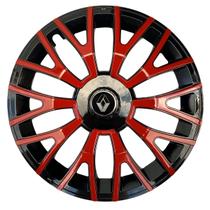 Calota esportiva triton 14 black red + emblema resinado renault Calota esportiva triton 14 black red + emblema resinado renault