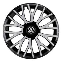 Calota esportiva triton 14 black silver + emblema resinado vw volkswagen