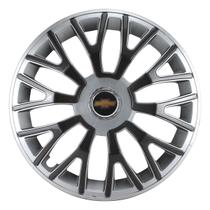 Calota esportiva triton 14 silver graphite + emblema resinado gm chevrolet