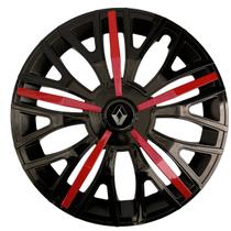 Calota esportiva triton sport 14 black red + emblema resinado renault Calota esportiva triton sport 14 black red + emblema resinado renault