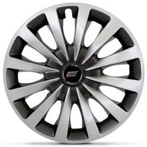 Calota Esportiva Tuning Sport Silver Aro 13 Universal Prata e Preto