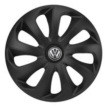 Calota esportiva velox 13 fosc black + emblema alumínio volks 3d