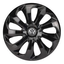 Calota esportiva velox 14 black + emblema alumínio volks 3d