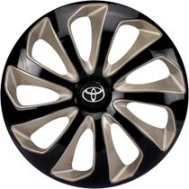 Calota esportiva velox 14 black gold + emblema resinado toyota