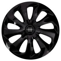 Calota esportiva velox 15 black + emblema alumínio nissan preto