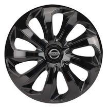 Calota esportiva velox 15 black + emblema resinado nissan