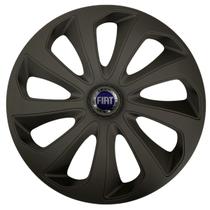 Calota esportiva velox 15 fosc black + emblema alumínio fiat azul Calota esportiva velox 15 fosc black + emblema alumínio fiat azul