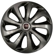Calota esportiva velox 15 graphite black + emblema alumínio fiat vermelho Calota esportiva velox 15 graphite black + emblema alumínio fiat vermelho