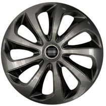 Calota esportiva velox 15 graphite black + emblema alumínio nissan preto