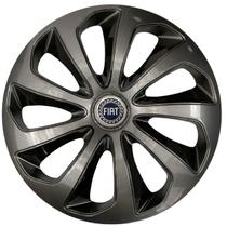 Calota esportiva velox 15 graphite black + emblema resinado fiat azul Calota esportiva velox 15 graphite black + emblema resinado fiat azul