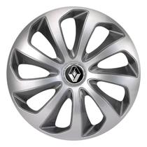 Calota esportiva velox 15 silver graphite + emblema resinado renault