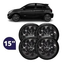 Calota Esportiva Velox Aro 15 Prata Nissan March Versa