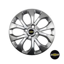 Calota Prata Aro 14 Modelo Onix 2017/2019 Emblema alumínio GM preto Calota Prata Aro 14 Modelo Onix 2017/2019 Emblema alumínio GM preto