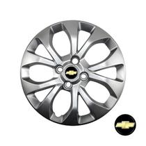 Calota Prata Aro 14 Modelo Onix 2017/2019 Emblema resinado GM preto