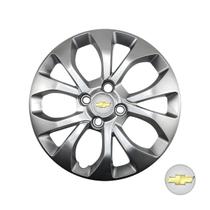 Calota Prata Aro 15 GM Onix 2017 18 Emblema resinado prata