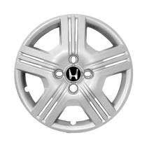 Calota prata Aro 15 modelo Honda Fit com emblema resinado preto
