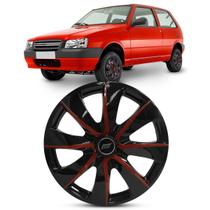 Calota Prime Black Red Esportiva Aro 13 Universal 4X100 4X108 Calota Prime Black Red Esportiva Aro 13 Universal 4X100 4X108