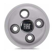 Calota Roda Ferro Fiat Cronos Prata Emblema Preto