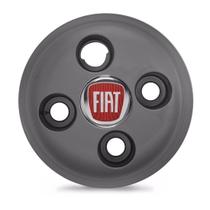 Calota Roda Ferro Grafite Carros Fiat Emblema Vermelho